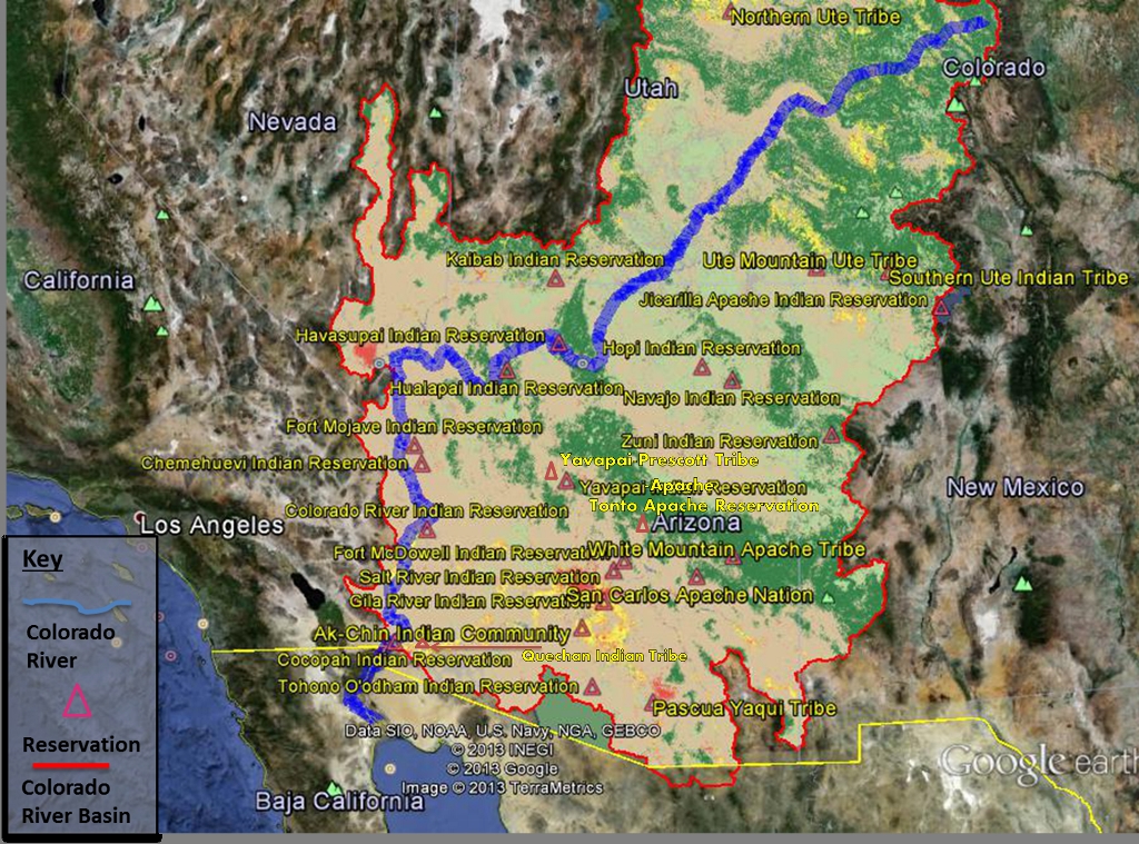 Map  Tribal Water Uses in the Colorado River Basin